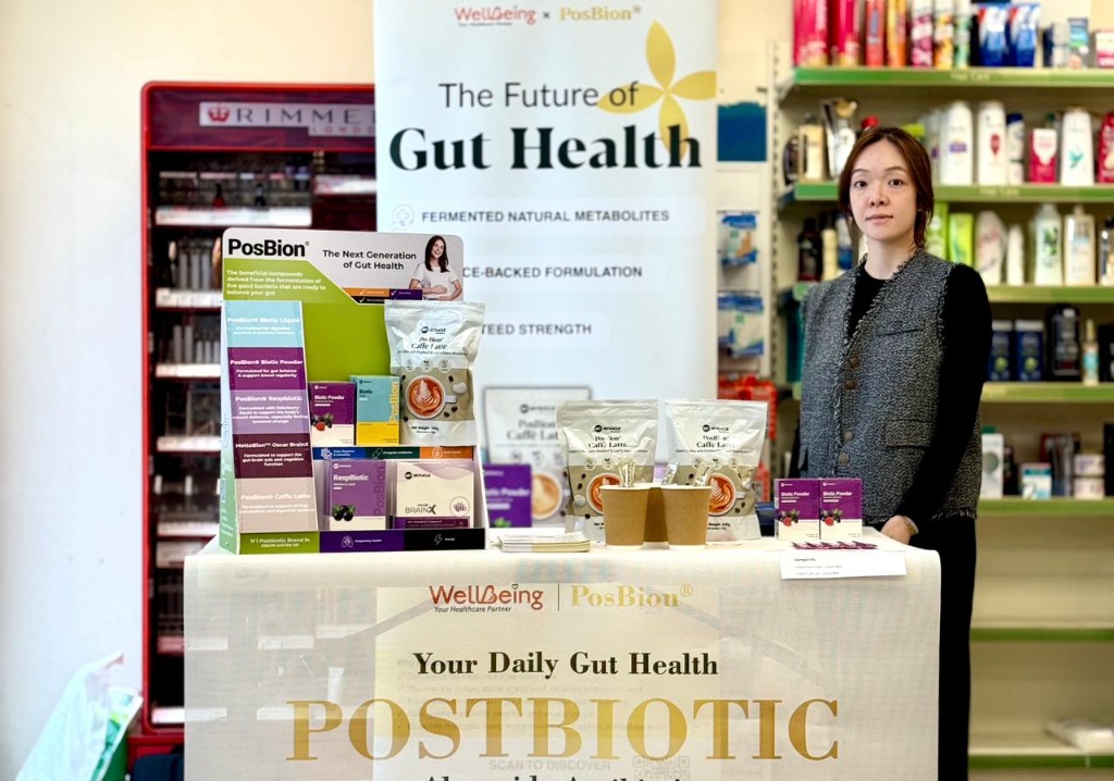 PosBion representative with the full in-store product showcase
