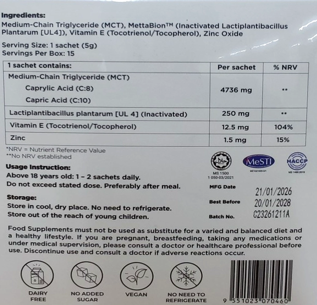 MettaBion® Oscar BrainX pack label