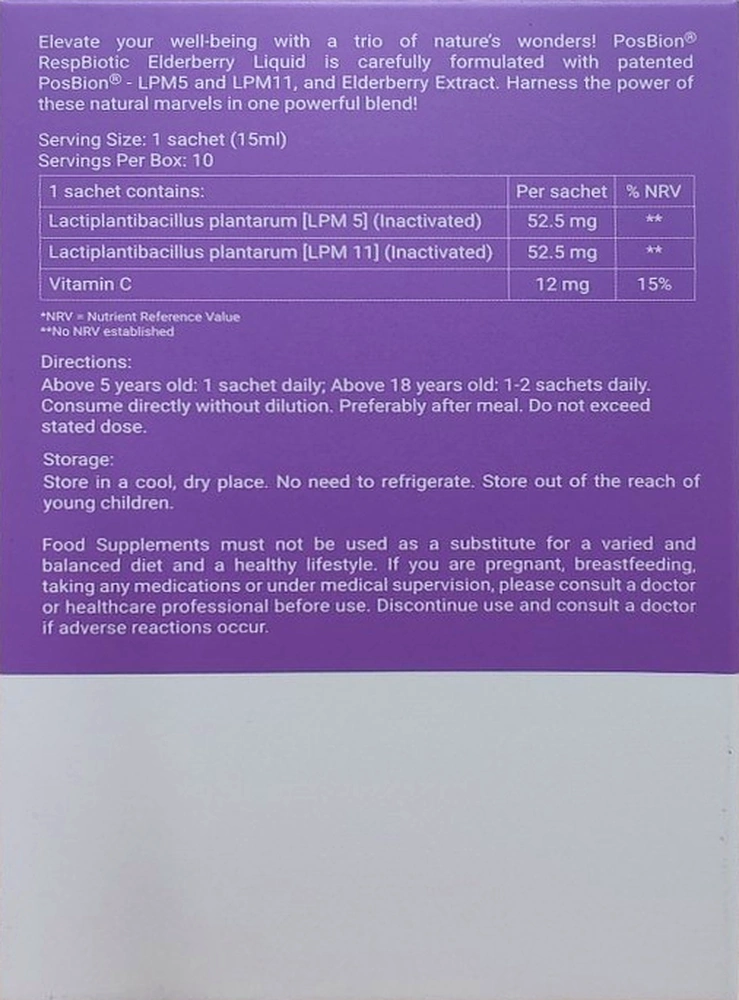 PosBion® Respbiotic pack label